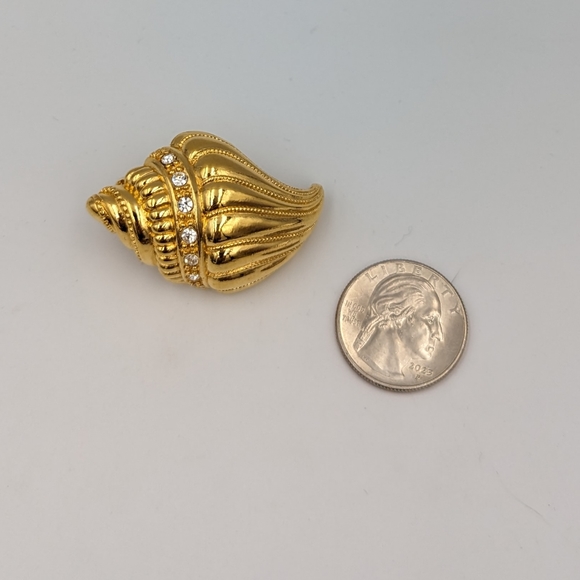 Kenneth J Lane for Avon Seashell Enhancer, Rhinestone Shell, Vintage KJL Jewelry - Picture 8 of 9